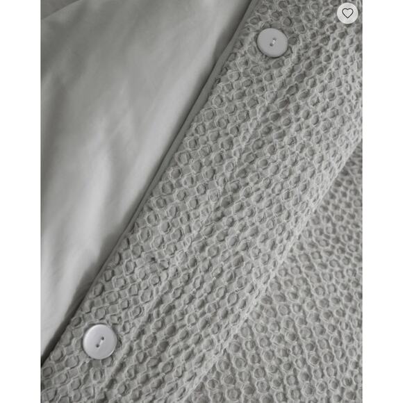Organic Luxe Waffle Duvet Cover Set in Light Grey NEW Quince Organic Luxe Honeycomb FULL QUEEN Duvet Cover Set + Shams Light Gray